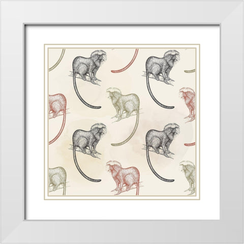 Monkey Around White Modern Wood Framed Art Print with Double Matting by Allen, Kimberly