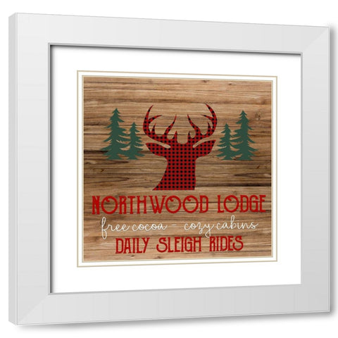 Northwood Lodge White Modern Wood Framed Art Print with Double Matting by Allen, Kimberly