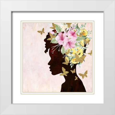 Butterfly Flight 2 White Modern Wood Framed Art Print with Double Matting by Allen, Kimberly