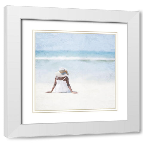 Serenity Time White Modern Wood Framed Art Print with Double Matting by Allen, Kimberly