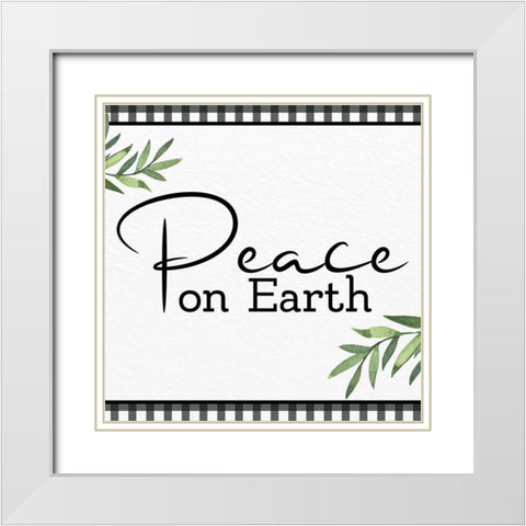 Peace On White Modern Wood Framed Art Print with Double Matting by Allen, Kimberly