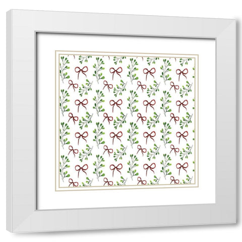 Gnome Wreath Pattern 2 White Modern Wood Framed Art Print with Double Matting by Allen, Kimberly