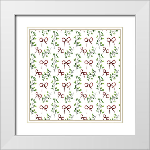 Gnome Wreath Pattern 2 White Modern Wood Framed Art Print with Double Matting by Allen, Kimberly