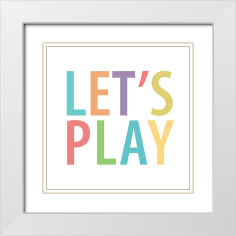 Lets 1 White Modern Wood Framed Art Print with Double Matting by Allen, Kimberly