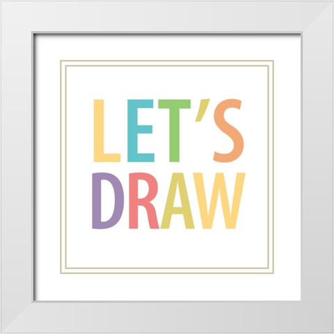 Lets 2 White Modern Wood Framed Art Print with Double Matting by Allen, Kimberly