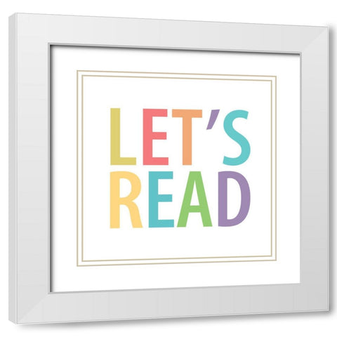 Lets 3 White Modern Wood Framed Art Print with Double Matting by Allen, Kimberly