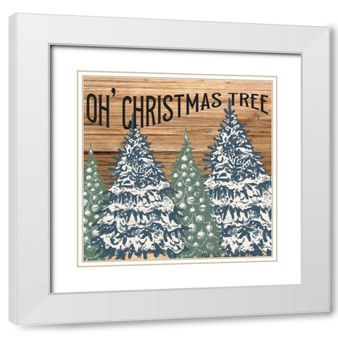 Oh Christmas Tree White Modern Wood Framed Art Print with Double Matting by Allen, Kimberly