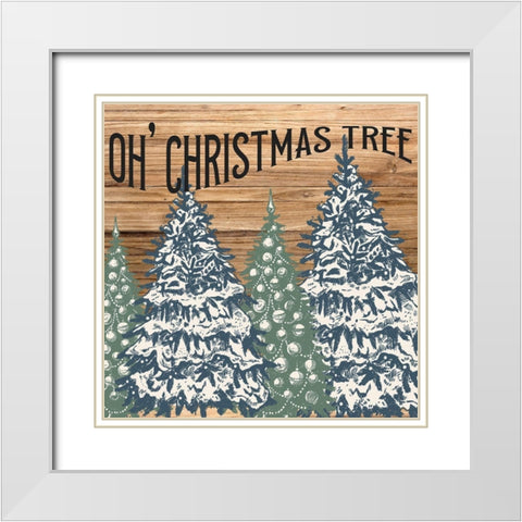 Oh Christmas Tree White Modern Wood Framed Art Print with Double Matting by Allen, Kimberly