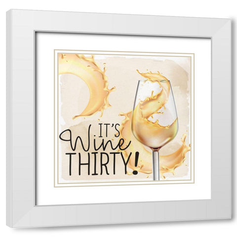 Wine Splash 2 White Modern Wood Framed Art Print with Double Matting by Allen, Kimberly