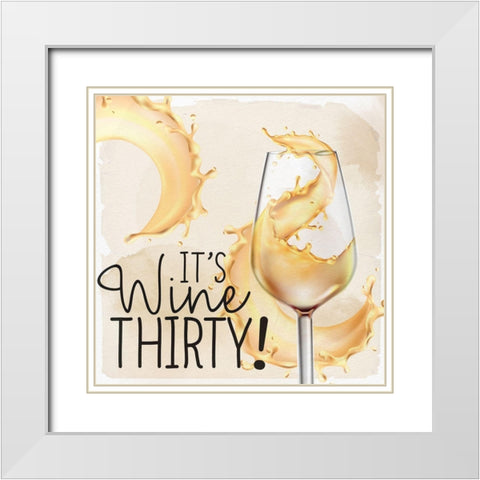 Wine Splash 2 White Modern Wood Framed Art Print with Double Matting by Allen, Kimberly