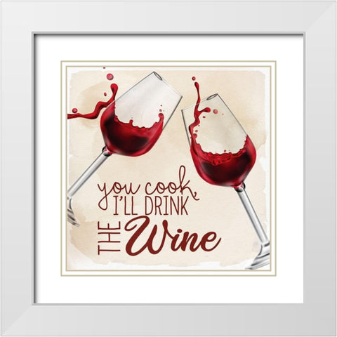 Wine Splash 3 White Modern Wood Framed Art Print with Double Matting by Allen, Kimberly