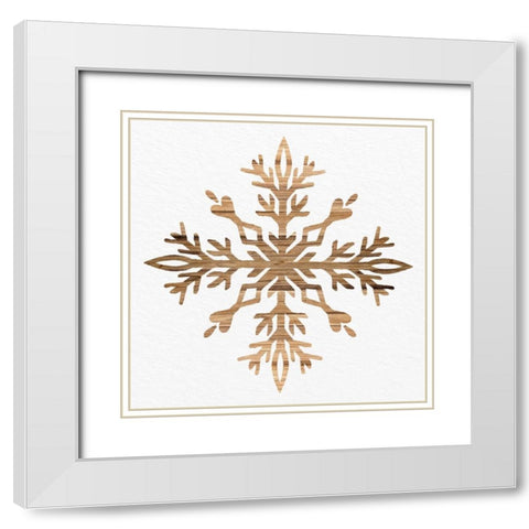 Wooden Snowflake 2 White Modern Wood Framed Art Print with Double Matting by Allen, Kimberly