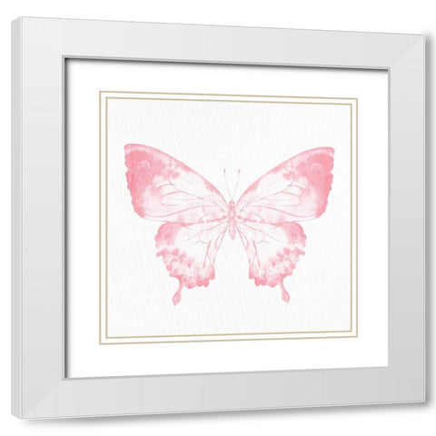 Butterfly Soar 2 White Modern Wood Framed Art Print with Double Matting by Allen, Kimberly