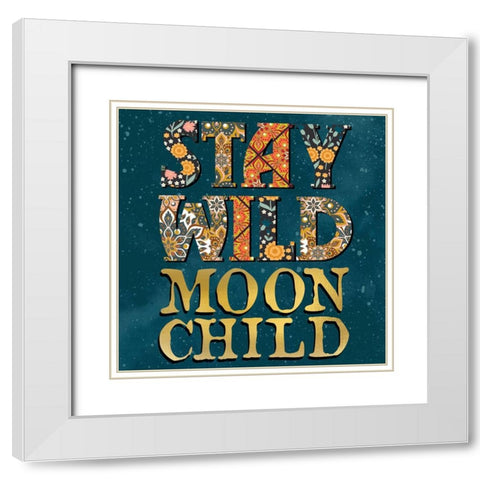 Moon Child 2 White Modern Wood Framed Art Print with Double Matting by Allen, Kimberly