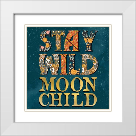 Moon Child 2 White Modern Wood Framed Art Print with Double Matting by Allen, Kimberly