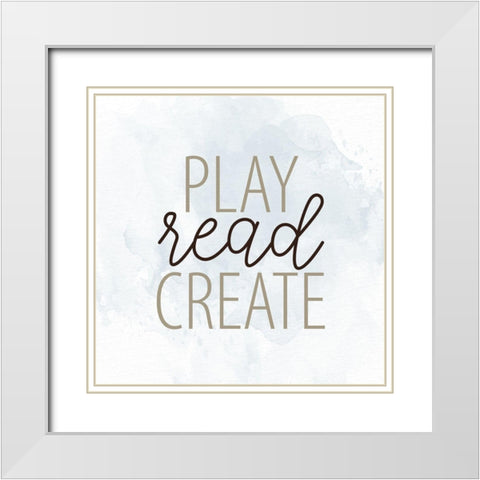Play Read 1 White Modern Wood Framed Art Print with Double Matting by Allen, Kimberly