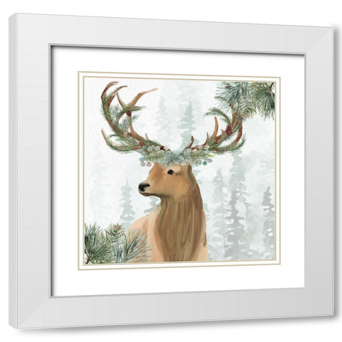 Woodland White Modern Wood Framed Art Print with Double Matting by Allen, Kimberly