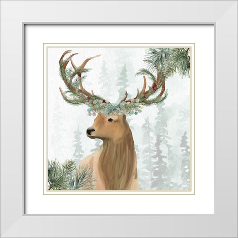 Woodland White Modern Wood Framed Art Print with Double Matting by Allen, Kimberly