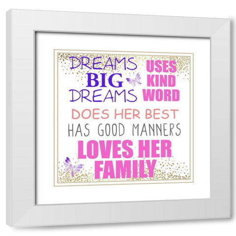 A Princess 3 White Modern Wood Framed Art Print with Double Matting by Allen, Kimberly