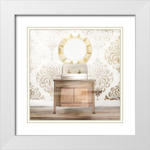 All Things 3 White Modern Wood Framed Art Print with Double Matting by Allen, Kimberly