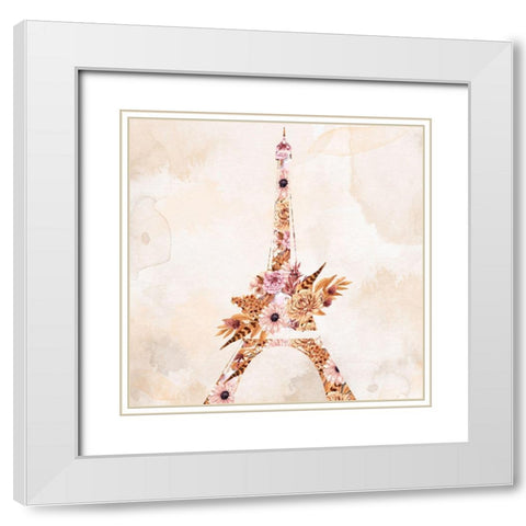 Paris Fall Blooms 1 White Modern Wood Framed Art Print with Double Matting by Allen, Kimberly