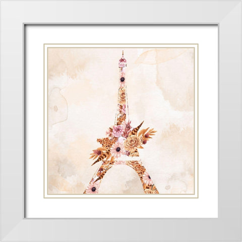 Paris Fall Blooms 1 White Modern Wood Framed Art Print with Double Matting by Allen, Kimberly