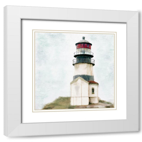 Old Lighthouse White Modern Wood Framed Art Print with Double Matting by Allen, Kimberly