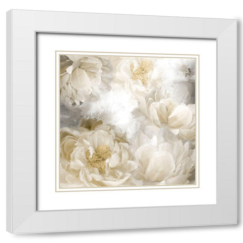 Peony Abstract White Modern Wood Framed Art Print with Double Matting by Allen, Kimberly