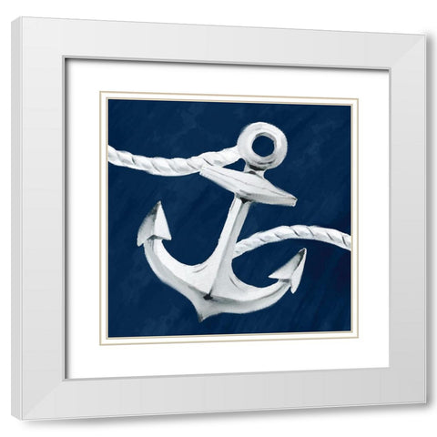 Anchored 1 White Modern Wood Framed Art Print with Double Matting by Allen, Kimberly