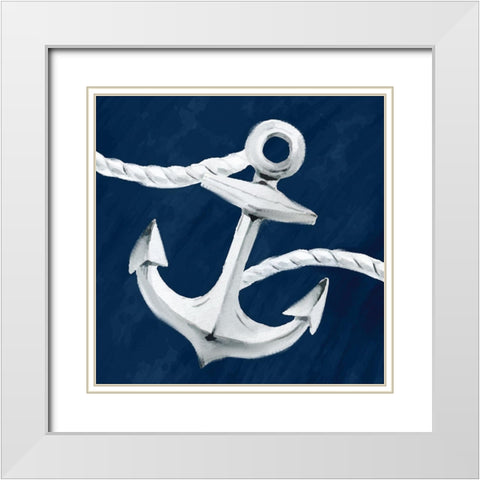 Anchored 1 White Modern Wood Framed Art Print with Double Matting by Allen, Kimberly