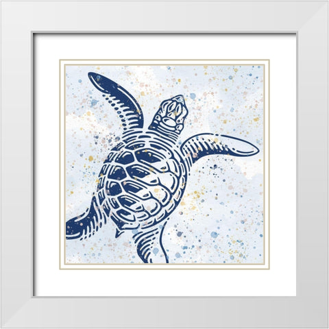 Spotted Sea 1 White Modern Wood Framed Art Print with Double Matting by Allen, Kimberly