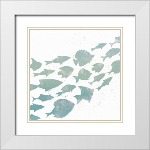 Swimming 1 White Modern Wood Framed Art Print with Double Matting by Allen, Kimberly