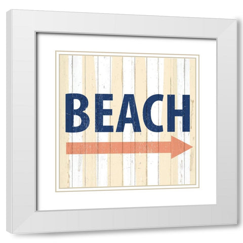 To the Beach White Modern Wood Framed Art Print with Double Matting by Allen, Kimberly