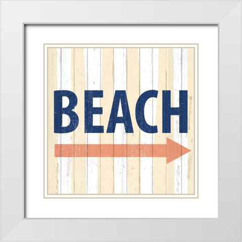 To the Beach White Modern Wood Framed Art Print with Double Matting by Allen, Kimberly