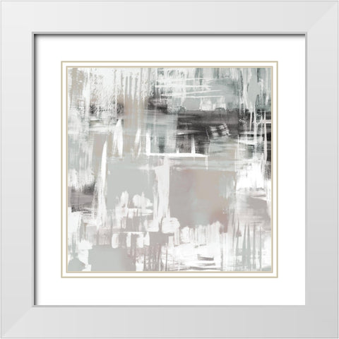 Abstract Space 2 White Modern Wood Framed Art Print with Double Matting by Allen, Kimberly