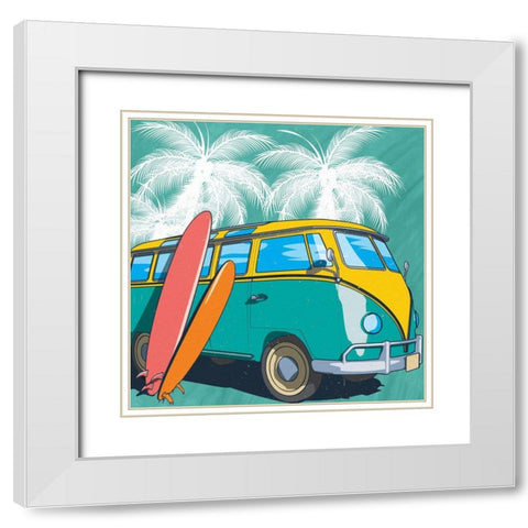 Beach Time White Modern Wood Framed Art Print with Double Matting by Allen, Kimberly