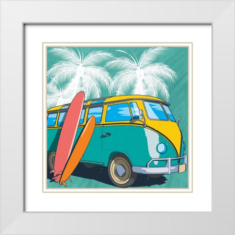Beach Time White Modern Wood Framed Art Print with Double Matting by Allen, Kimberly