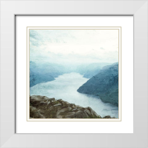 Up the River White Modern Wood Framed Art Print with Double Matting by Allen, Kimberly