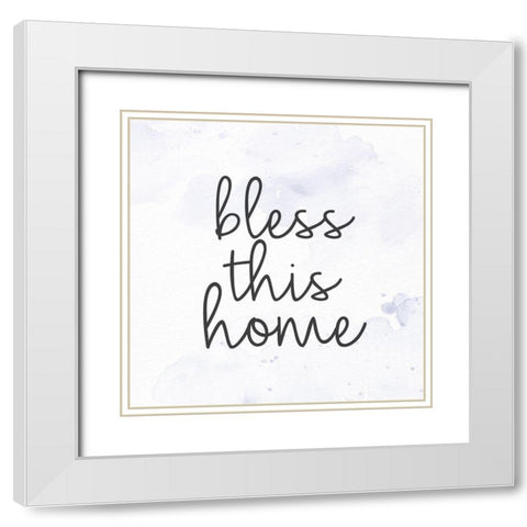 Bless White Modern Wood Framed Art Print with Double Matting by Allen, Kimberly