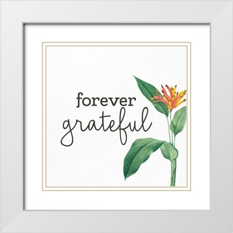Forever Grateful White Modern Wood Framed Art Print with Double Matting by Allen, Kimberly
