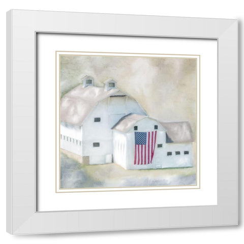 American Barn White Modern Wood Framed Art Print with Double Matting by Allen, Kimberly