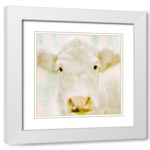 Bess White Modern Wood Framed Art Print with Double Matting by Allen, Kimberly