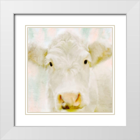 Bess White Modern Wood Framed Art Print with Double Matting by Allen, Kimberly