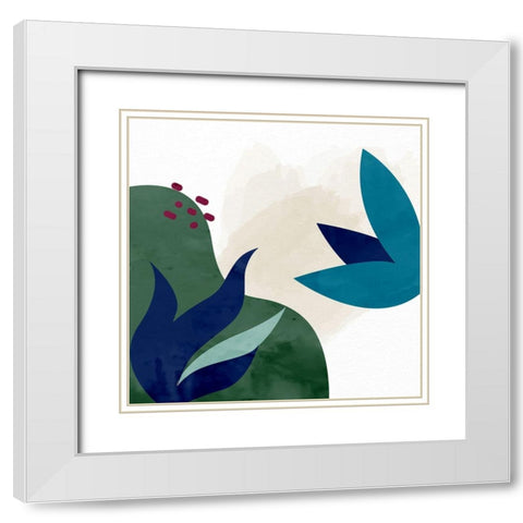 Organic Floral 1 White Modern Wood Framed Art Print with Double Matting by Allen, Kimberly