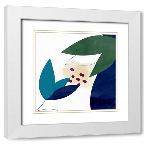 Organic Floral 2 White Modern Wood Framed Art Print with Double Matting by Allen, Kimberly