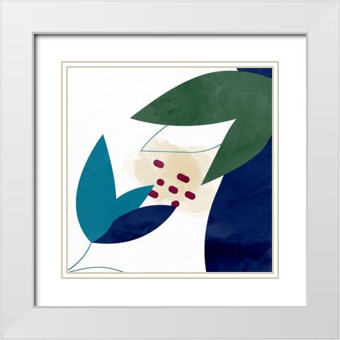 Organic Floral 2 White Modern Wood Framed Art Print with Double Matting by Allen, Kimberly