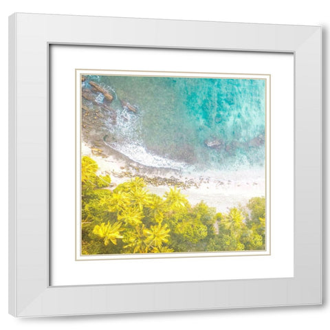 Tropic Aerial 1 White Modern Wood Framed Art Print with Double Matting by Allen, Kimberly