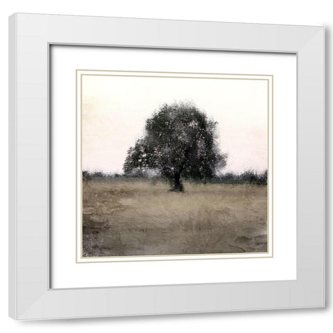 Tree Silhouette White Modern Wood Framed Art Print with Double Matting by Allen, Kimberly
