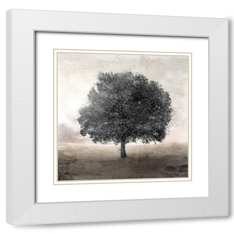 Tree Silhouette 2 White Modern Wood Framed Art Print with Double Matting by Allen, Kimberly