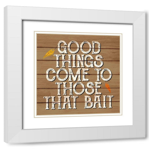 Bait White Modern Wood Framed Art Print with Double Matting by Allen, Kimberly